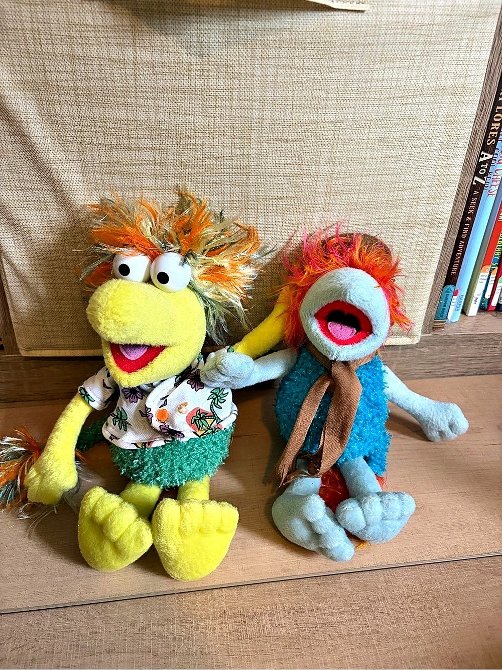 Vintage 2004 Fraggle Rock Gobo & Boober Plush Dolls Sababa Jim Henson Set of 2